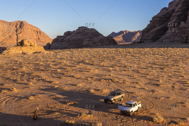 Sunset in the desert, Wadi Rum, Jordan