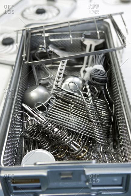 Sterilization of surgical instruments.