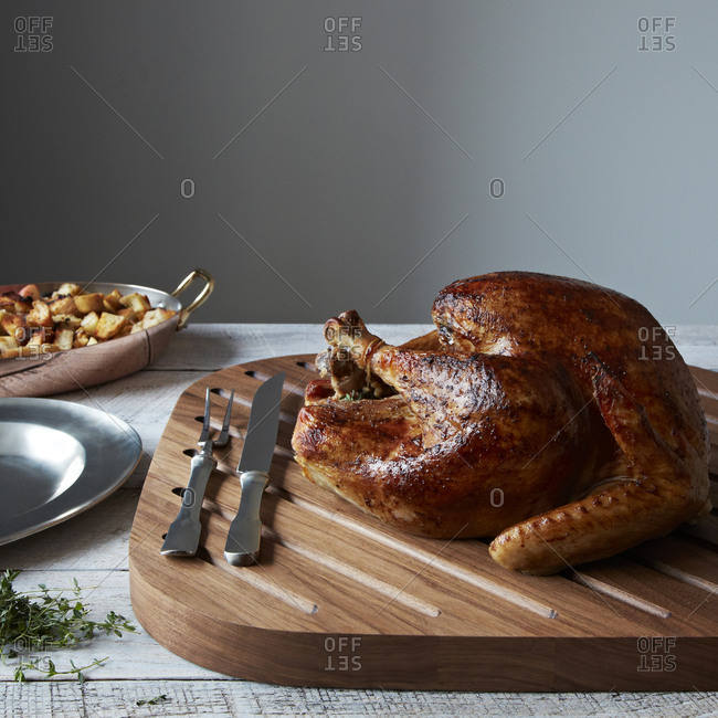 Thanksgiving turkey with bread stuffing