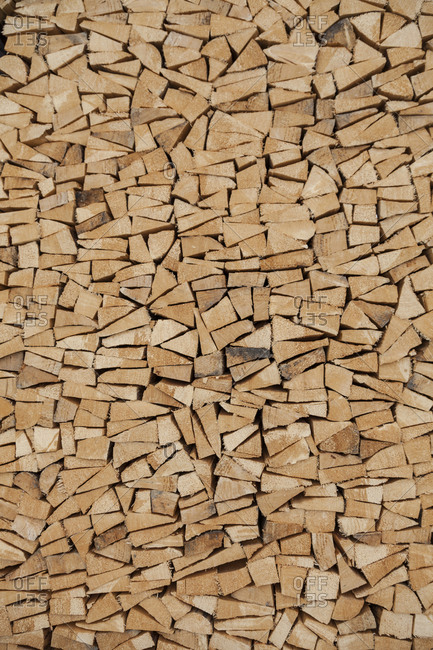 Chopped wood organized