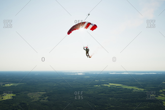 Skydiver in air