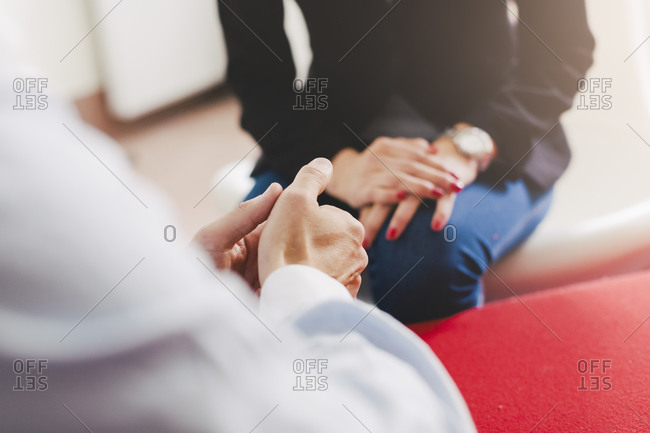 Peoples hands during meeting