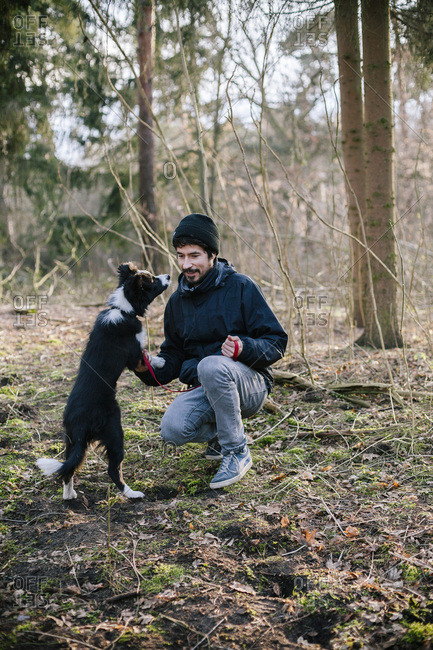 Man with Border Collie