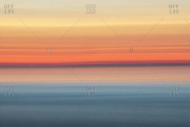 Blue and orange ocean sunset
