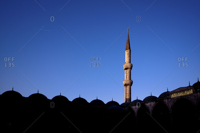 Minaret and Golden Sign at Dawn, Istanbul