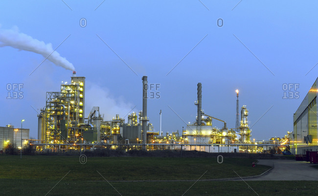 Chemical plant at blue hour