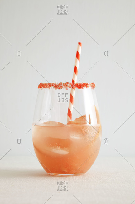 Juice In Glass With Straw
