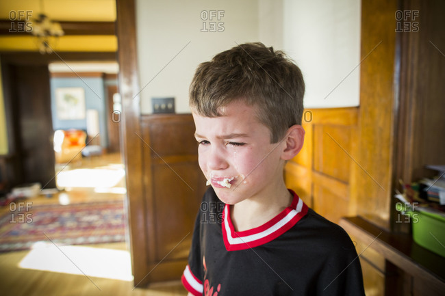 Portrait of a crying boy