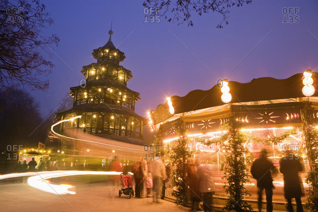 Christmas Market and Chinese Tower, Munich