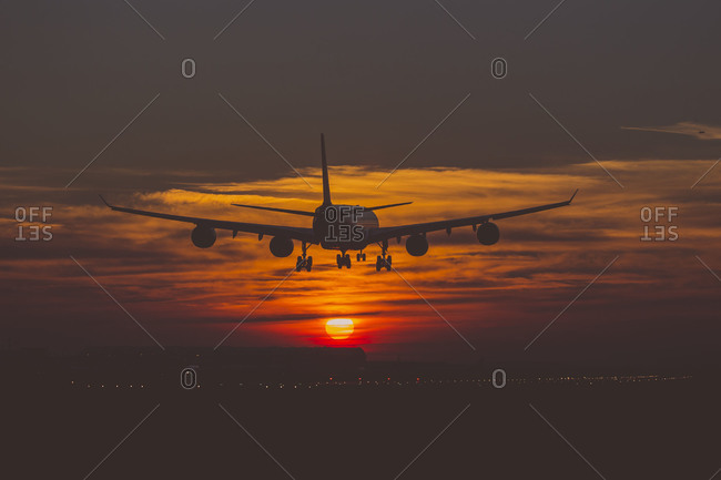 Aircraft at sunset