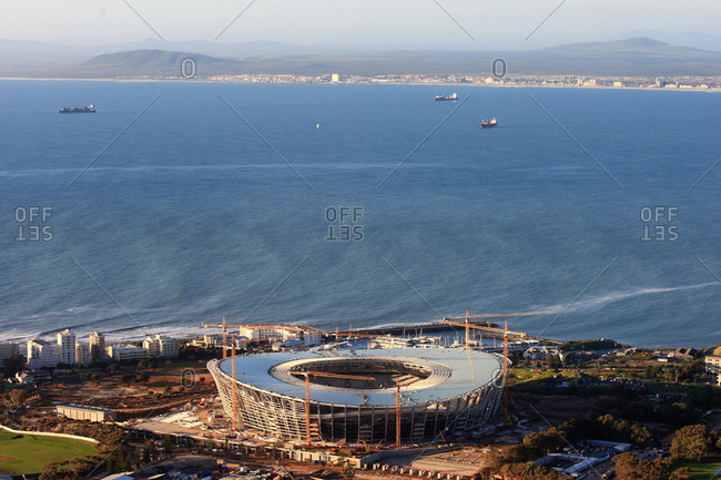 The Cape Town Stadium under construction, South Africa