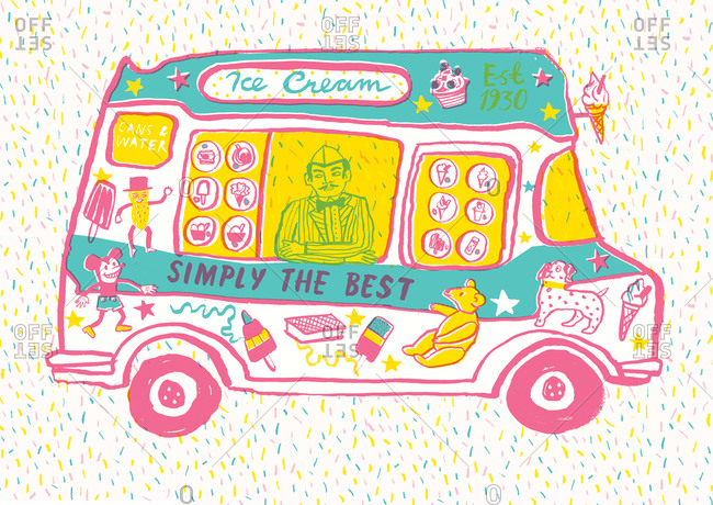 Illustration of an ice cream truck