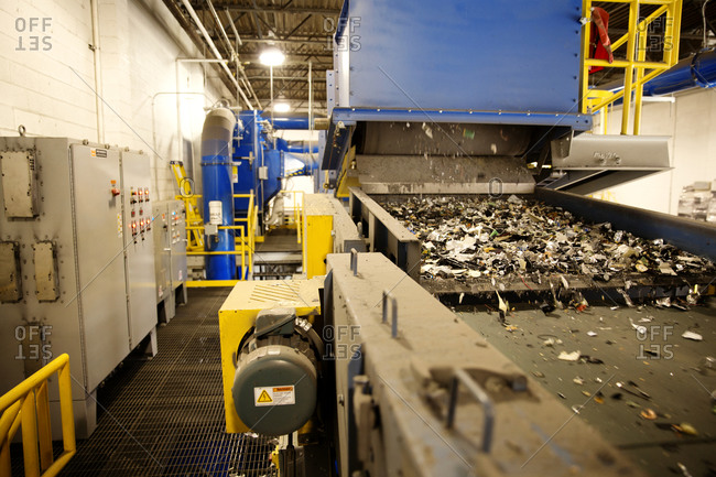 Machinery processing recycled electronics