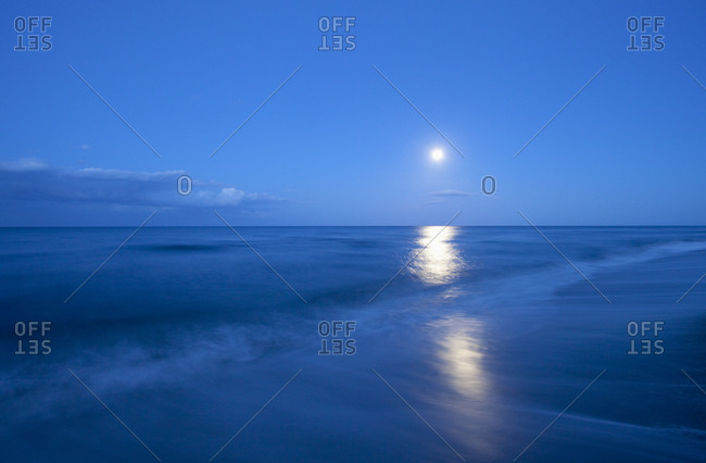 Full moon above the sea
