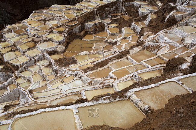 The salt ponds of Maras in the Sacred Valley of Peru