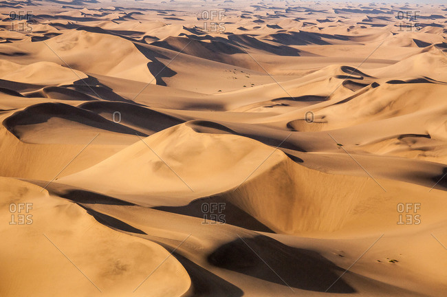 Aerial view of the dunes of the Namib Desert in Africa