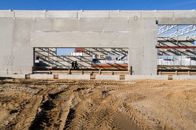 Concrete Walls Going Up On A Construction Site - Stock Image - Everypixel