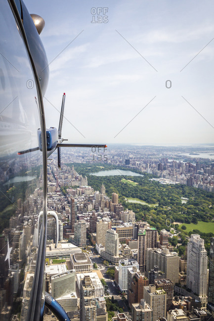 View of Central Park from a helicopter, New York City