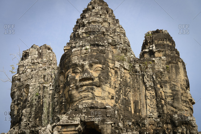 Entry gate to Angkor Thom in Angkor Wat, Cambodia