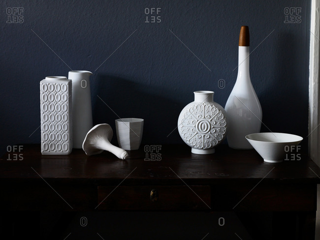 White ceramic household objects