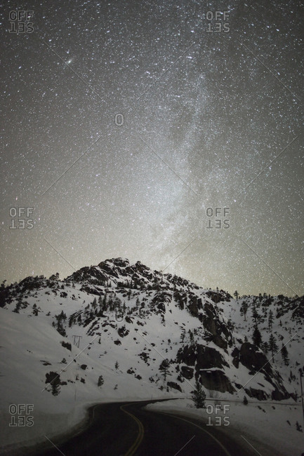 Winter Milky Way on Old 40, Donner Summit, Truckee