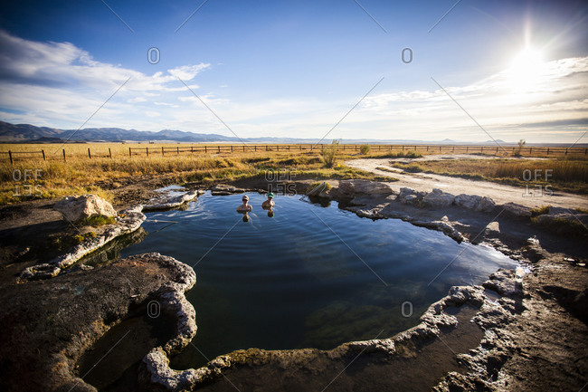 Two ladies taking a swim break, Meadow Hot Springs, Utah