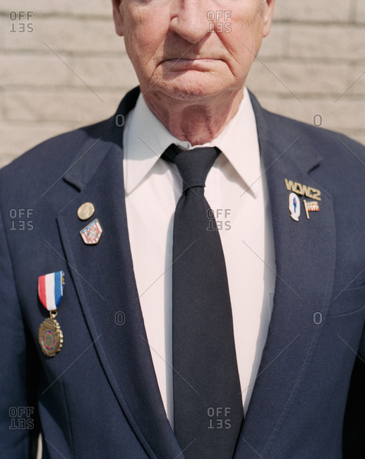 Portrait of an elderly American war veteran