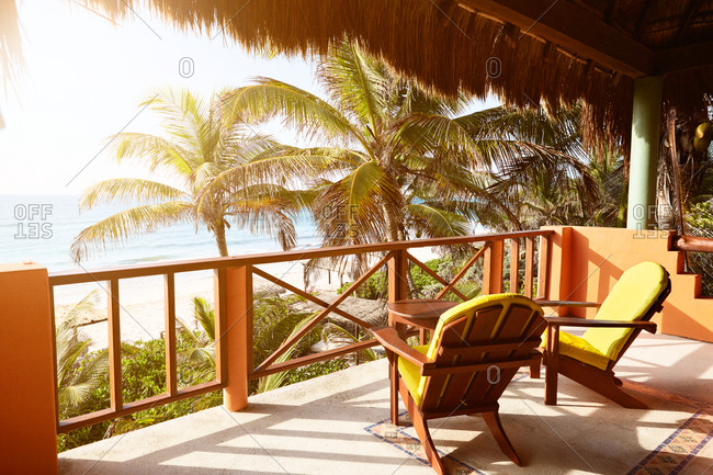 Porch of luxury beach cabin