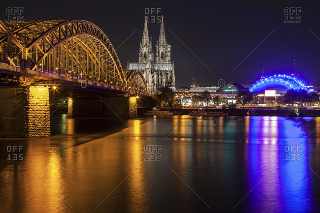 The Hohenzollern Bridge in Cologne, North Rhine-Westphalia, Germany