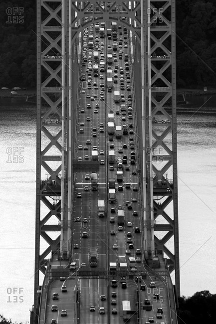 Traffic on the George Washington Bridge in New York City, USA