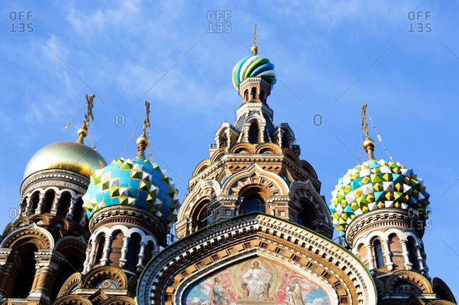 Domes of Church of the Savior on Spilled Blood, St. Petersburg, Russia