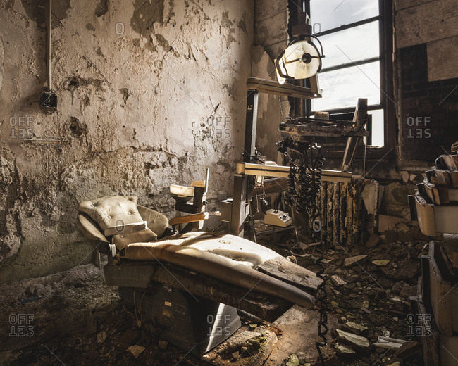 Decaying dentist\'s office inside an abandoned asylum