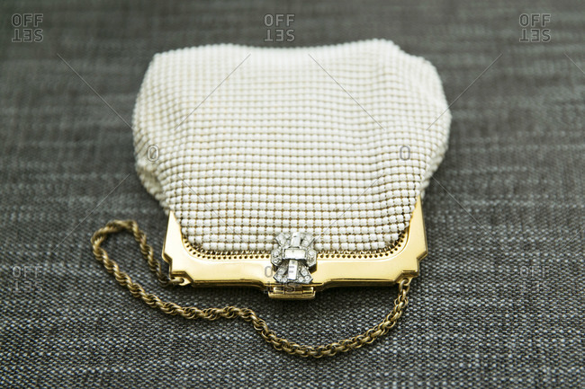 Close up of an elegant clutch bag