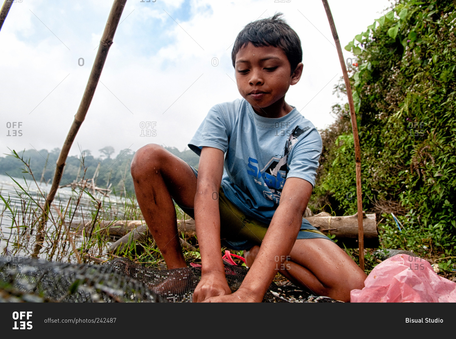 Asian boy nude outdoors