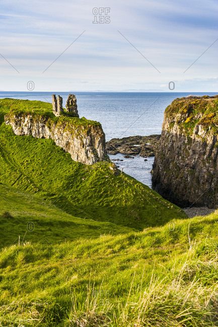 Dunseverick Castle near the Giants Causeway, County Antrim, Ulster, Northern Ireland, United Kingdom, Europe