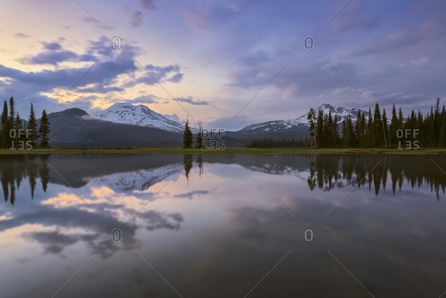View of Sparks Lake at sunset, Oregon