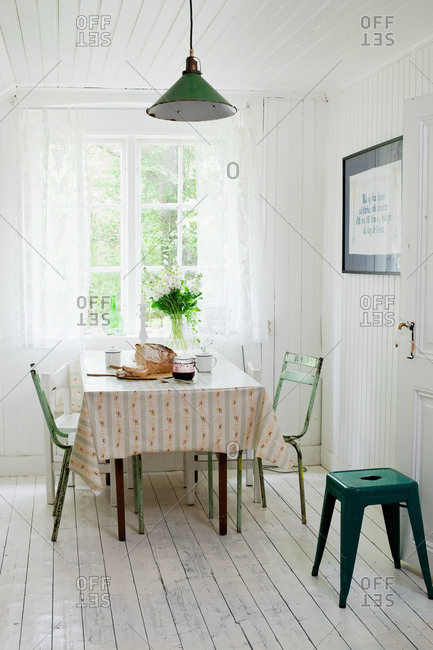 A bright wood kitchen in a country home in Sweden