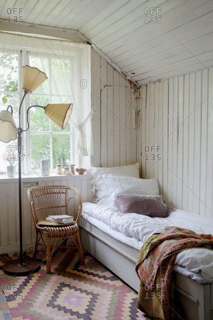 A quaint country bedroom in a Swedish house