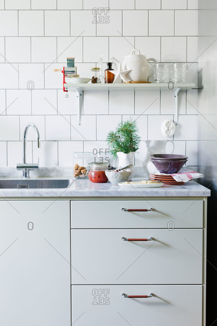 A kitchen countertop with Christmas treats in Sweden