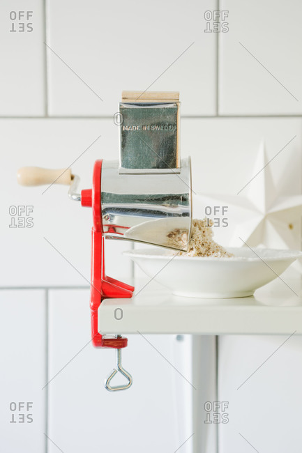 A hand grinder in a Swedish kitchen