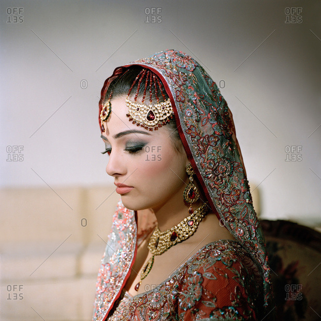 Portrait of Pakistani bride on her wedding day
