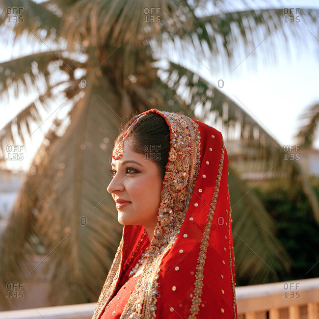 Portrait of Pakistani bride on her wedding day