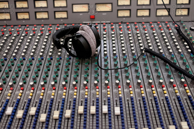 Instrument panel at a recording studio