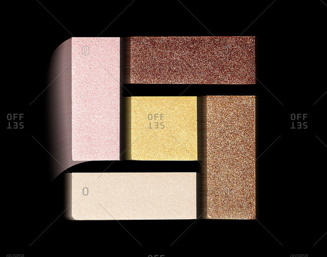 Palette of eye makeup arranged in a square