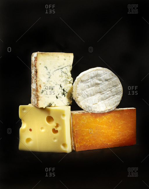 Four different types of cheeses