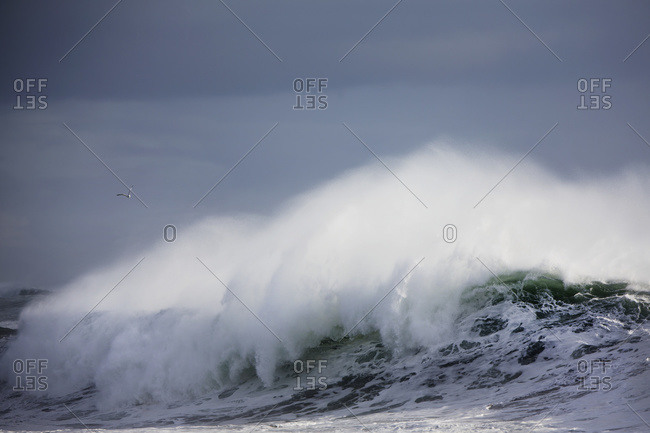 Ocean wave off the coast of Southern Iceland near the blue lagoon, Iceland