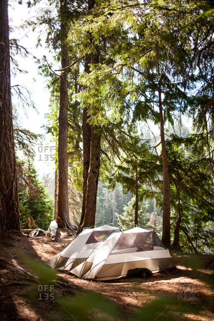 Tents at a campsite in British Columbia, Canada