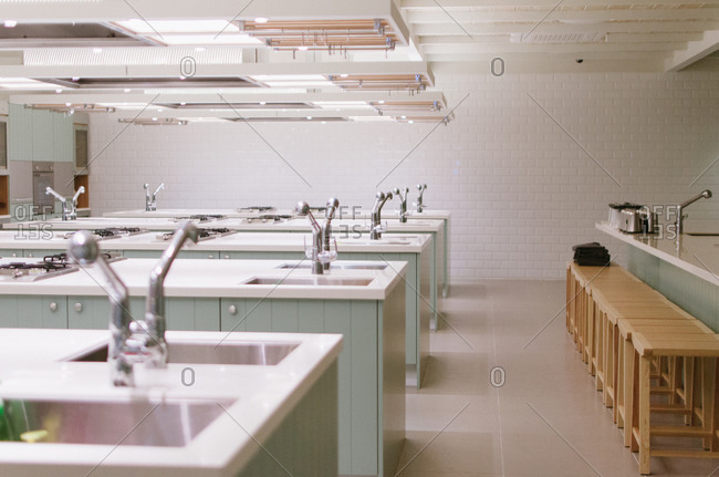 Cooking space in a culinary school