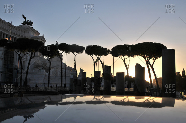 Trajans Forum at sunset, Rome, Italy