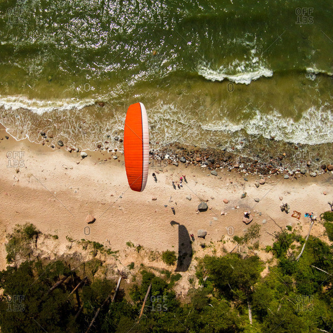 Glider on the coast of the Baltic Sea, Lithuania